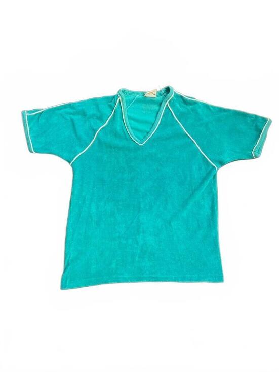 Tops - Vintage East Wind Terry Cloth V-Neck Beach Shirt M